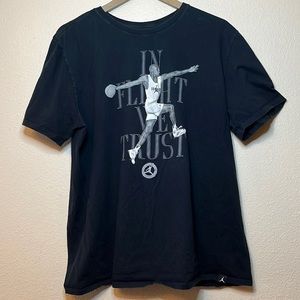 Air Jordan in flight we trust graphic T-shirt